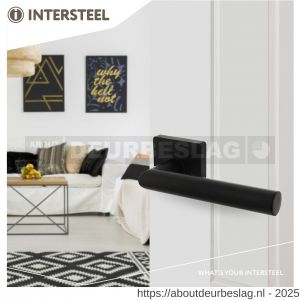 Intersteel Living 1707 deurkruk Bastian op rozet 55x55x10 mm met nokken zwart - R26009156 - afbeelding 2