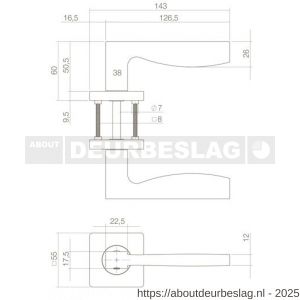 Intersteel Living 1710 deurkruk Apollo op rozet verdekt 55x55x10 mm met nokken zwart - R26006758 - afbeelding 3