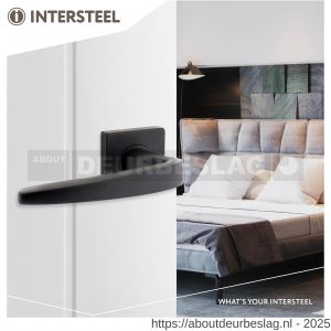 Intersteel Living 1711 deurkruk Zeus op rozet verdekt 55x55x10 mm met nokken zwart - R26006759 - afbeelding 4