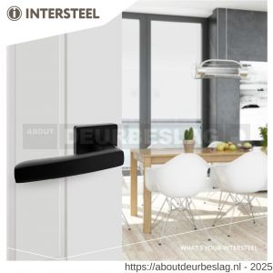 Intersteel Living 1712 deurkruk Minos op rozet verdekt 55x55x10 mm met nokken zwart - R26008252 - afbeelding 3