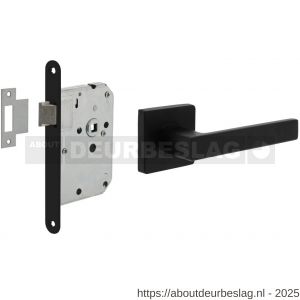 Intersteel Living 1713 set loopslot zwart met deurkruk Hera op rozet 55x55 mm zwart - R26011051 - afbeelding 1