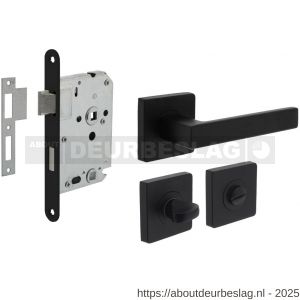 Intersteel Living 1713 set toiletslot 63/8 zwart met deurkruk Hera op rozet 55x55 mm en WC-sluiting zwart - R26011052 - afbeelding 1