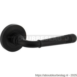 Intersteel Living 1725 deurkruk Helena op rozet verdekt met rillen diameter 55x10 mm met nokken zwart - R26011025 - afbeelding 1