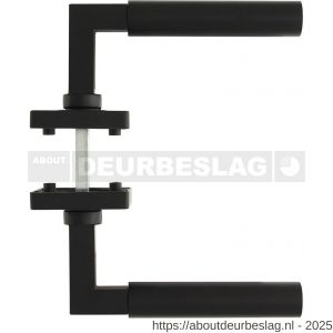 Intersteel Living 1741 deurkruk Baustil op rozet verdekt 55x55x10 mm met nokken zwart - R26010266 - afbeelding 3