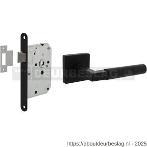 Intersteel Living 1741 set loopslot zwart met deurkruk Baustil op rozet 55x55 mm zwart - R26011053 - afbeelding 1