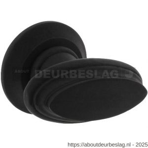 Intersteel Living 1846 knopkruk met freesrand en ronde rozet beukenhout zwart - R26009919 - afbeelding 1