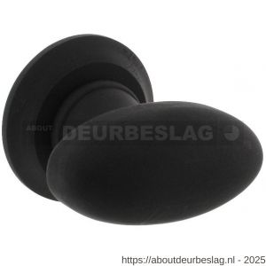 Intersteel Living 1847 knopkruk ovaal glad met ronde rozet beukenhout zwart - R26009921 - afbeelding 1