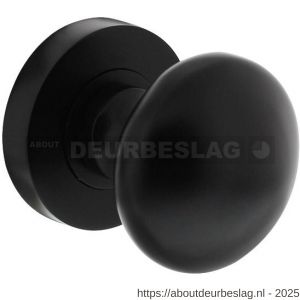 Intersteel Living 2126 knop vast op ronde rozet met nokken en stift mat zwart - R26008260 - afbeelding 1