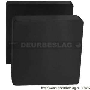 Intersteel Living 2126 knop vierkant vast op rozet 55x55x10 mm met nokken en stift zwart - R26009162 - afbeelding 1