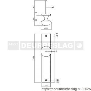 Intersteel Living 2128 knopschild 245x45 mm blind zwart - R26010315 - afbeelding 2