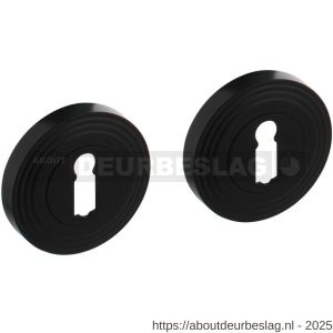 Intersteel Living 3178 sleutelrozetten verdekt met rillen diameter 55x10 mm en nokken zwart - R26011026 - afbeelding 1