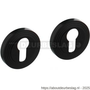Intersteel Living 3178 cilinderrozetten verdekt met rillen diameter 55x10 mm en nokken zwart - R26011027 - afbeelding 1