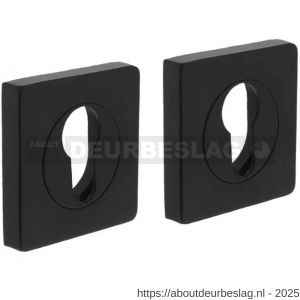 Intersteel Living 3185 cilinderrozetten verdekt 55x55x10 mm met nokken zwart - R26011004 - afbeelding 1