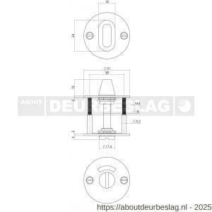 Intersteel Living 3409 WC-sluiting diameter 50x2 mm met stift 8x8 mm structuur zwart - R26008273 - afbeelding 2