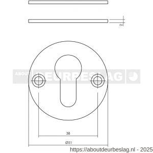 Intersteel Living 3409 cilinderrozetten diameter 51x2 mm structuur zwart - R26011074 - afbeelding 2