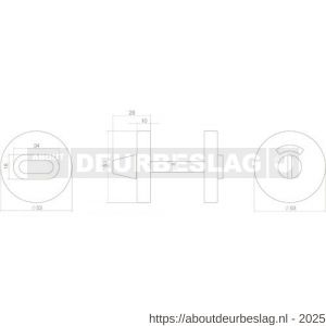 Intersteel Living 3410 WC-sluiting verdekt diameter 53x10 mm met stift 8x8 mm structuur zwart - R26008278 - afbeelding 2