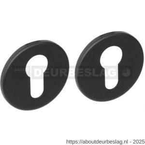 Intersteel Living 3431 rozet met profielcilindergat rond RVS geborsteld mat zwart - R26011094 - afbeelding 1