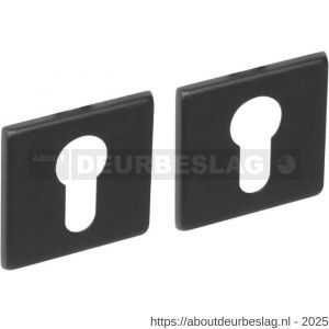 Intersteel Living 3433 rozet met profielcilindergat vierkant RVS geborsteld mat zwart - R26011099 - afbeelding 1