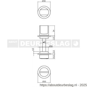 Intersteel Living 3438 WC-sluiting zelfklevend diameter 30x3 mm met stift 8x8 mm antraciet grijs - R26010439 - afbeelding 2