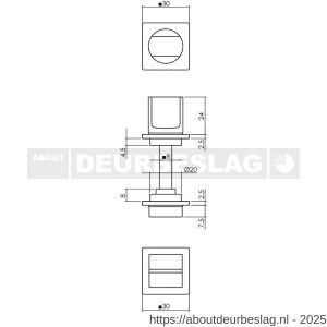 Intersteel Living 3439 WC-sluiting zelfklevend 30x30x3 mm met stift 8x8 mm structuur zwart - R26009576 - afbeelding 2