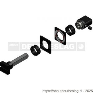 Intersteel Living 3439 WC-sluiting zelfklevend 30x30x3 mm met stift 8x8 mm structuur zwart - R26009576 - afbeelding 3