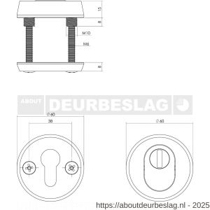 Intersteel Living 3750 SKG3 veiligheidsrozetten rond diameter 60x15 mm profielcilindergat met kerntrekbeveiliging zwart - R26008286 - afbeelding 2