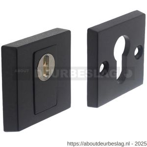 Intersteel Living 3755 SKG3 veiligheidsrozetten vierkant 54x54x12 mm profielcilindergat met kerntrekbeveiliging structuur zwart - R26008287 - afbeelding 1