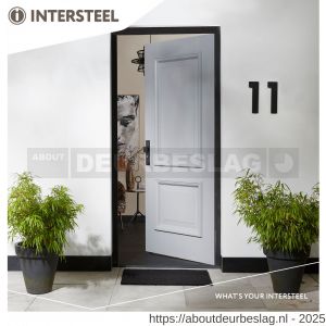 Intersteel Living 3794 SKG3 veiligheidsbeslag rechthoekig 250x50 mm greep-kruk Jura met veerconstructie profielcilindergat 72 mm met kerntrekbeveiliging zwart - R26009695 - afbeelding 4
