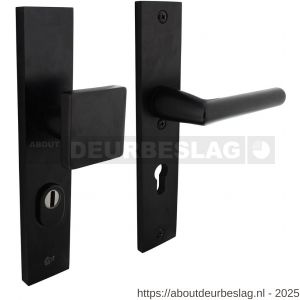 Intersteel Living 3794 SKG3 veiligheidsbeslag rechthoekig 250x50 mm greep-kruk Jura met veerconstructie profielcilindergat 55 mm met kerntrekbeveiliging zwart - R26009694 - afbeelding 1