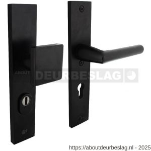 Intersteel Living 3794 SKG3 veiligheidsbeslag rechthoekig 250x50 mm greep-kruk Jura met veerconstructie profielcilindergat 72 mm met kerntrekbeveiliging zwart - R26009695 - afbeelding 1