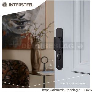 Intersteel Living 3796 SKG3 veiligheidsbeslag ovaal 250x50 mm greep-kruk Rond met veerconstructie profielcilindergat 72 mm met kerntrekbeveiliging zwart - R26008289 - afbeelding 3