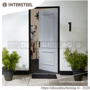Intersteel Living 3796 SKG3 veiligheidsbeslag ovaal 250x50 mm greep-kruk Rond met veerconstructie profielcilindergat 72 mm met kerntrekbeveiliging zwart - R26008289 - afbeelding 4