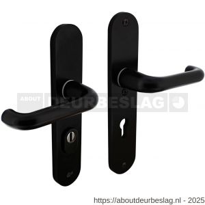 Intersteel Living 3797 SKG3 veiligheidsbeslag ovaal 250x50 mm kruk-kruk Rond met veerconstructie profielcilindergat 72 mm met kerntrekbeveiliging zwart - R26008291 - afbeelding 1