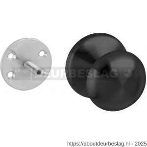 Intersteel Living 3930 voordeurknop paddenstoel diameter 58 mm op achterplaat diameter 66 mm éénzijdige montage structuur zwart - R26007420 - afbeelding 1