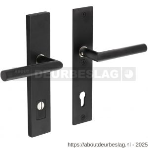 Intersteel Exclusives 3963Z SKG3 veiligheidsbeslag rechthoekig 250x50 mm kruk-kruk Jura profielcilindergat 92 mm met kerntrekbeveiliging structuur zwart - R26008305 - afbeelding 1