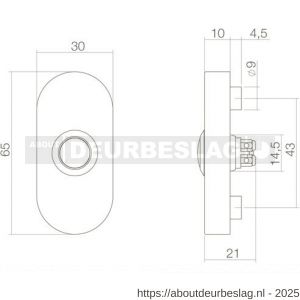 Intersteel Living 3990 beldrukker ovaal verdekt 65x30x10 RVS-mat zwart - R26006810 - afbeelding 3