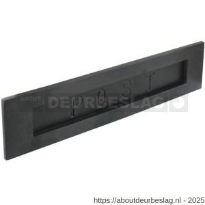 Intersteel Living 4000 briefplaat rechthoekig 330x77 mm met verende klep binnendraaiend met tekst POST zwart - R26010328 - afbeelding 1