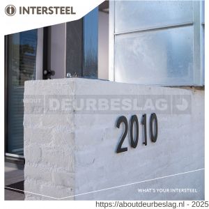 Intersteel Living 4020 huisnummer 1 150 mm RVS-mat zwart - R26006817 - afbeelding 3