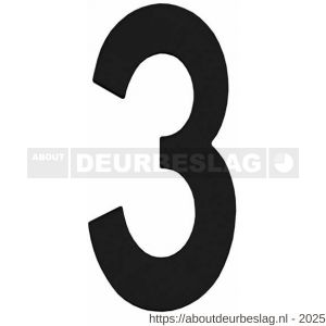 Intersteel Living 4020 huisnummer 3 150 mm RVS-mat zwart - R26006819 - afbeelding 1