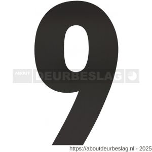Intersteel Living 4021 huisnummer 9 XXL hoogte 500 mm RVS-mat zwart - R26009195 - afbeelding 1