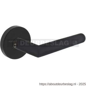 Intersteel Living 4057 set achterdeurbeslag rond deurkruk Jura met massieve rozetten structuur zwart - R26009947 - afbeelding 1