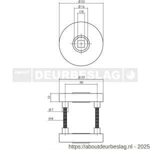 Intersteel Living 4057 set achterdeurbeslag rond deurkruk Jura met massieve rozetten en SKG3 veiligheidsrozetten structuur zwart - R26009689 - afbeelding 5