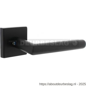 Intersteel Living 4057 set achterdeurbeslag vierkant deurkruk Jura met massieve rozetten structuur zwart - R26009948 - afbeelding 1
