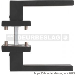 Intersteel Living 4057 set achterdeurbeslag vierkant Amsterdam met massieve rozetten structuur zwart - R26010660 - afbeelding 2