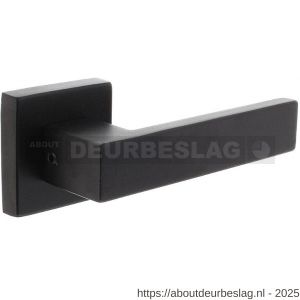 Intersteel Living 4057 set achterdeurbeslag vierkant Amsterdam met massieve rozetten structuur zwart - R26010660 - afbeelding 1