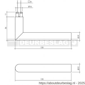 Intersteel Living 4057 set voordeurbeslag rond voordeurknop SKG rozetten en deurkruk op rozet structuur zwart - R26010329 - afbeelding 2