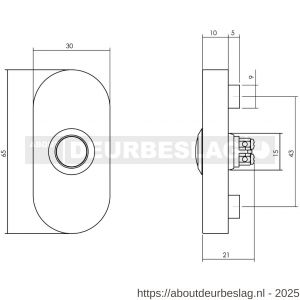 Intersteel Living 4057 set voordeurbeslag rond voordeurknop SKG rozetten deurbel en deurkruk op rozet structuur zwart - R26009949 - afbeelding 6