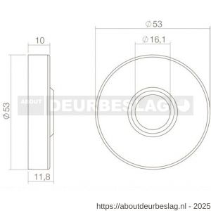 Intersteel Living 4057 set voordeurbeslag rond voordeurknop SKG rozetten en deurkruk op rozet structuur zwart - R26010329 - afbeelding 5