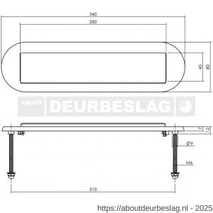 Intersteel Living 4057 set voordeurbeslag rond voordeurknop SKG rozetten deurbel briefplaat tochtwering en deurkruk op rozet structuur zwart - R26009950 - afbeelding 7