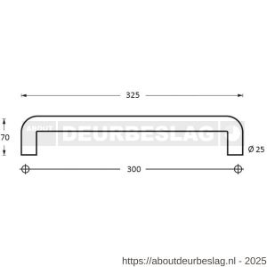 Intersteel Living 4333 deurgreep per stuk U-vorm 325x70x25 mm hart op hart 300 mm RVS mat zwart - R26010332 - afbeelding 2